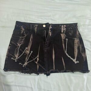 Fashion Nova Black Denim Mini Skirt